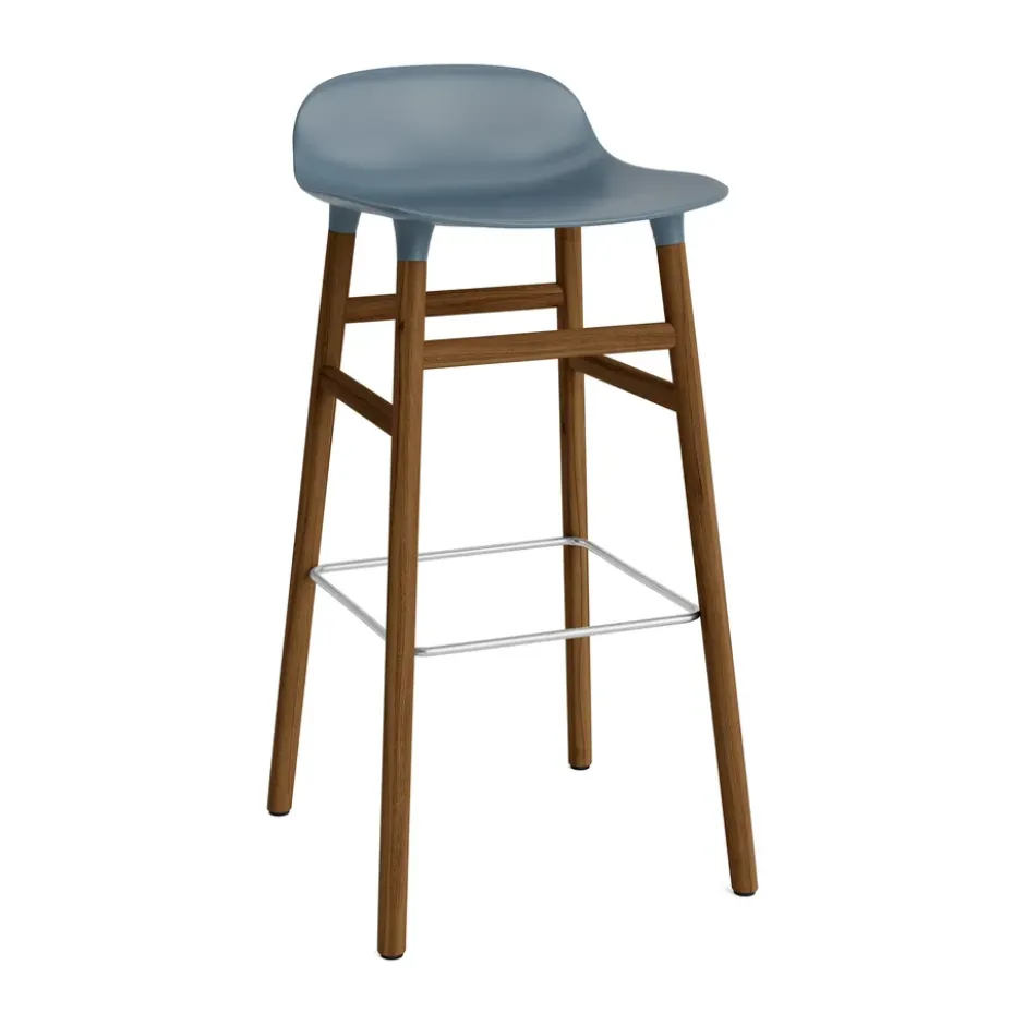 Form baarituoli saksanpähkinäjalat 75 cm, Valkoinen