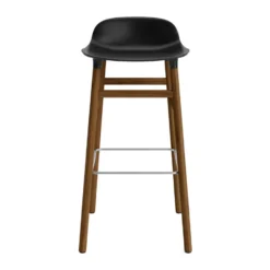 Form baarituoli saksanpähkinäjalat 75 cm, musta