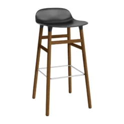 Form baarituoli saksanpähkinäjalat 75 cm, musta