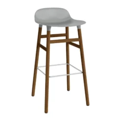 Form baarituoli saksanpähkinäjalat 75 cm, harmaa