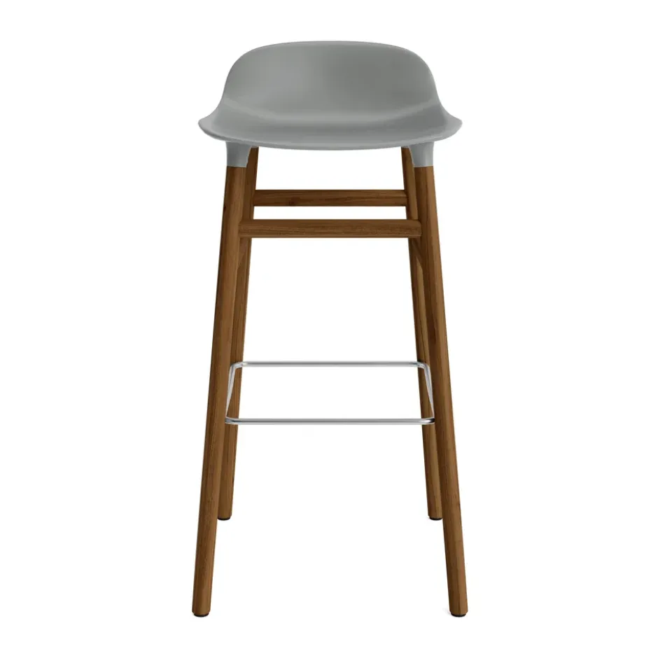 Form baarituoli saksanpähkinäjalat 75 cm, harmaa