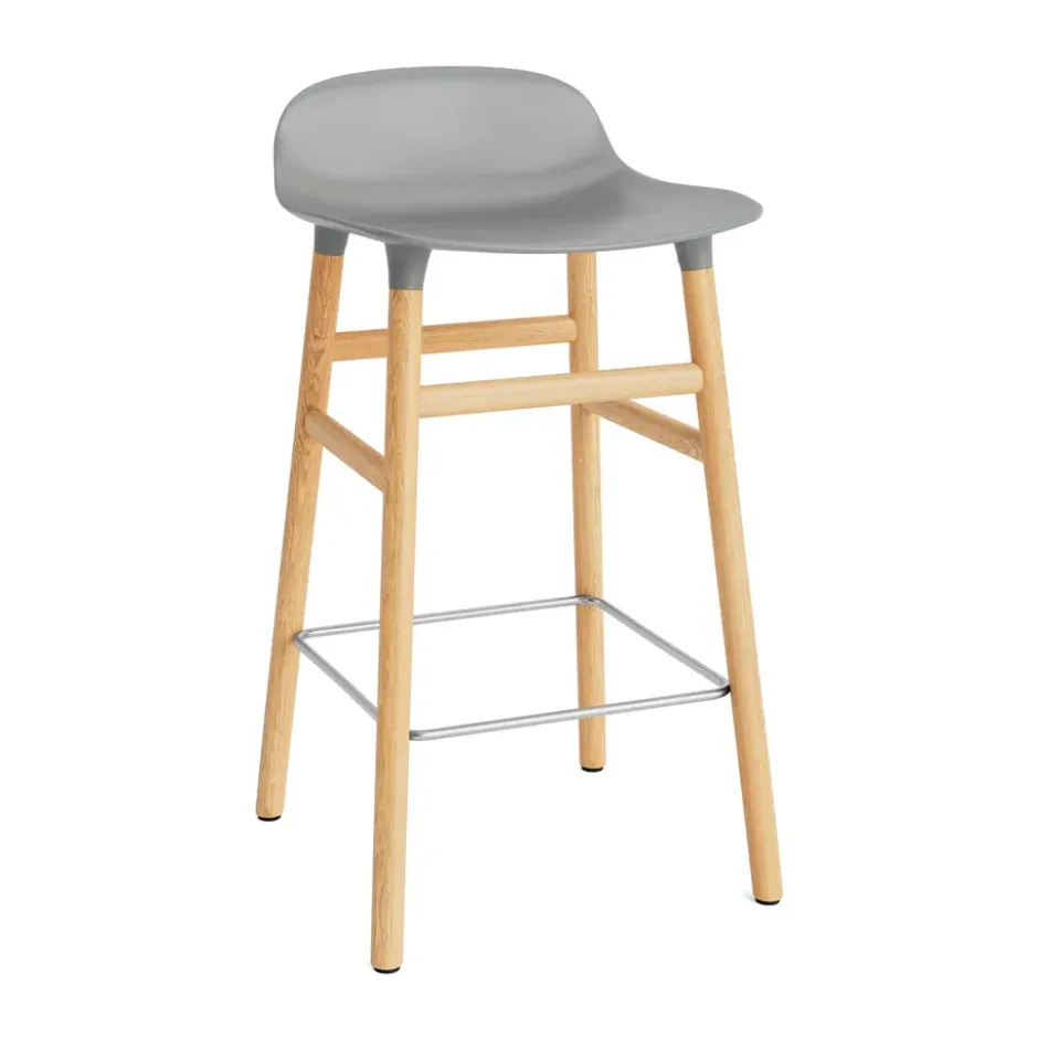 Form Chair baarijakkara Jalat tammea, harmaa