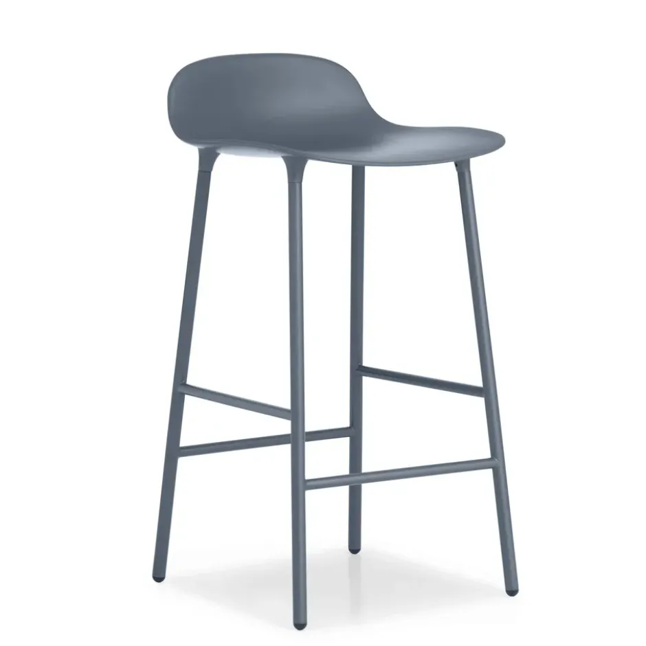 Form Chair baarijakkara metallijalat, sininen