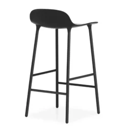 Form Chair baarijakkara metallijalat, Musta
