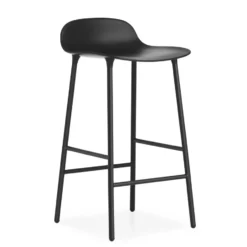 Form Chair baarijakkara metallijalat, Musta