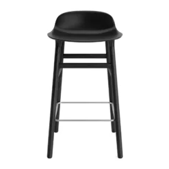 Form Chair -baarituoli lakatut tammijalat 65 cm, Musta