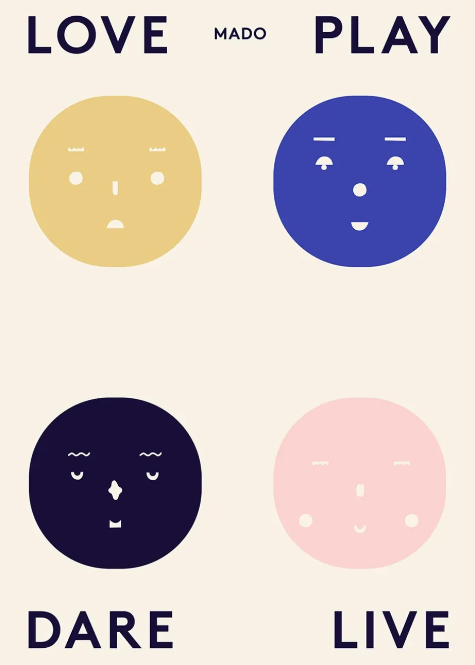 Four Feelings -juliste, 50 x 70 cm