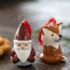 Fox & Santa dekoratiiviriipus 2 osaa, Punainen-valkoinen-ruskea