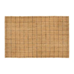 Freja juuttimatto ruudullinen 190 x 290 cm, Natural-dark grey