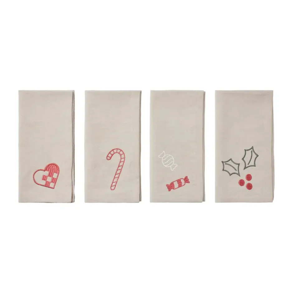 Fryd kangaslautasliina 45 x 45 cm 4 osaa, Light warm grey-red
