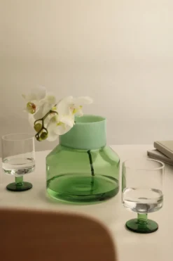 Generous maljakko large Ø 16,5 cm, Milky green-green