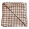 Gingham-ruudullinen pellavalautasliina 45 x 45 cm, Biscuit