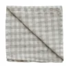 Gingham-ruudullinen pellavalautasliina 45 x 45 cm, Natural