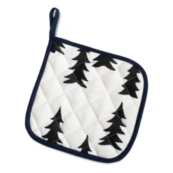 Gran tikattu patalappu 21x21 cm, Valkoinen-musta