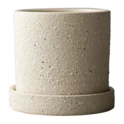 Grow ruukku Ø10 cm aluslautasella, Creme structure