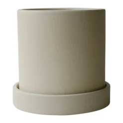 Grow ruukku Ø10 cm aluslautasella, Sandy creme