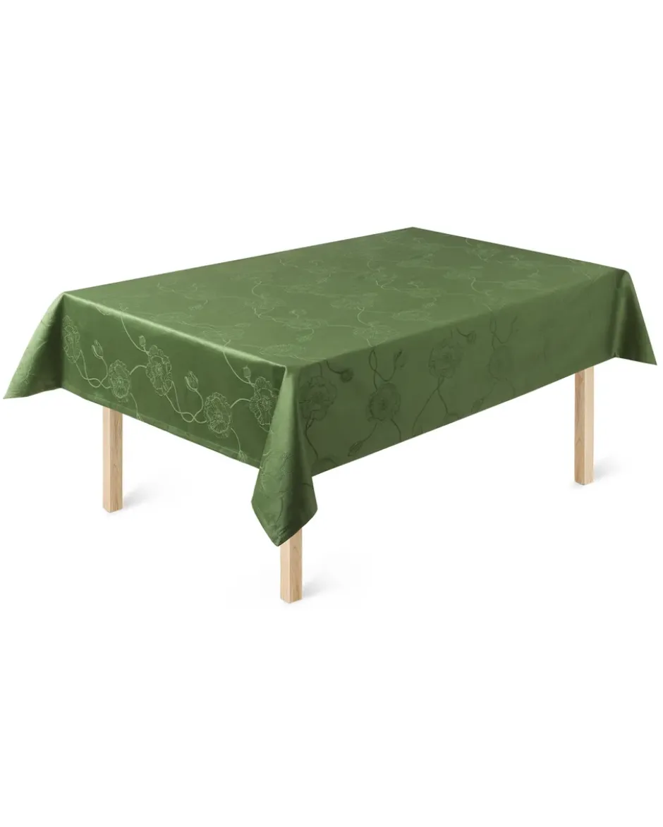 Hammershøi Poppy -damastipöytäliina vihreä, 150 x 270 cm
