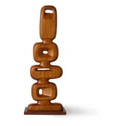 Hand carved wooden sculpture 71 cm, Brown