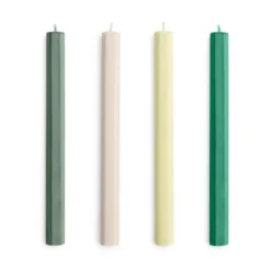 Hexagon Candle kynttilä mix 4-pack, Greens-whites