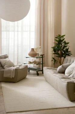 Himla villamatto luonnonvärinen (vaalea beige), 140x200 cm