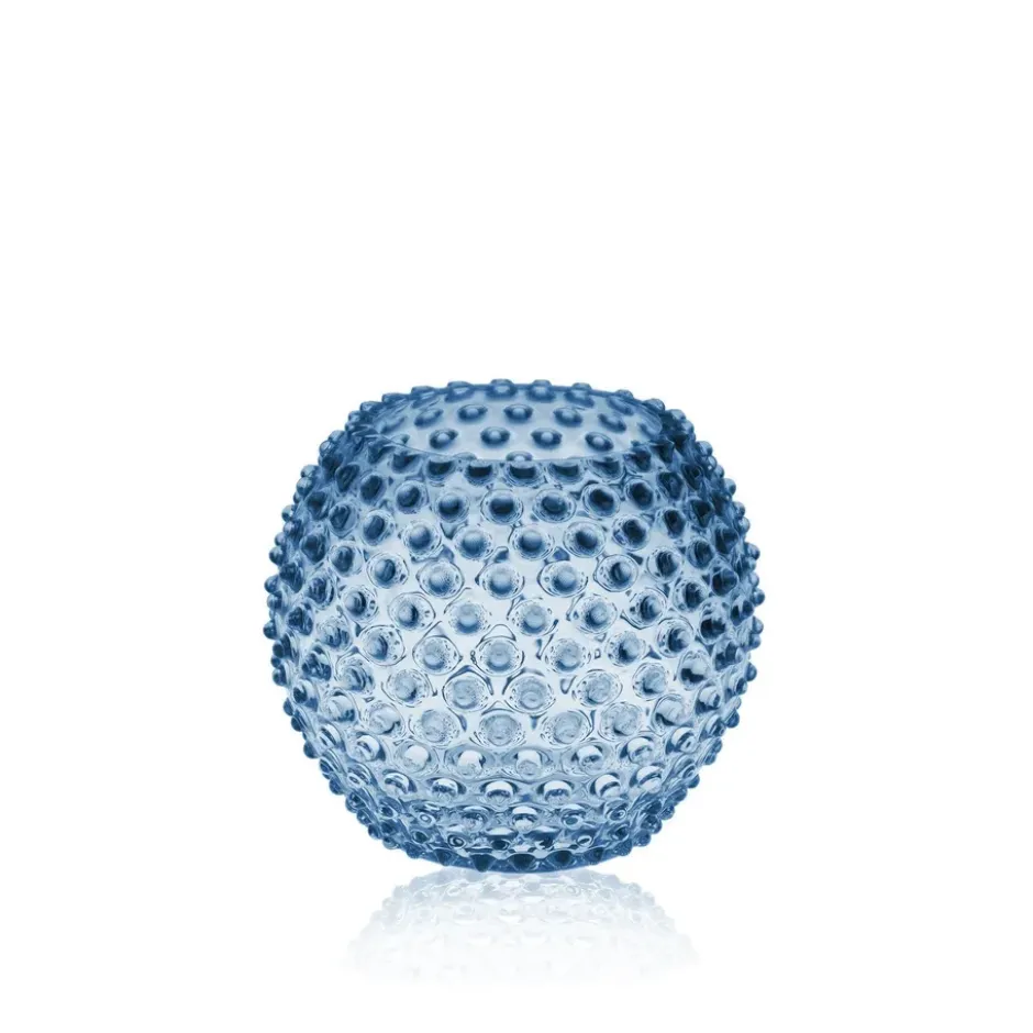 Hobnail Globe maljakko 18 cm, Blue smoke