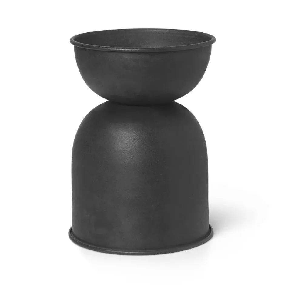 Hourglass ruukku extra small Ø21 cm, Musta-tummanharmaa