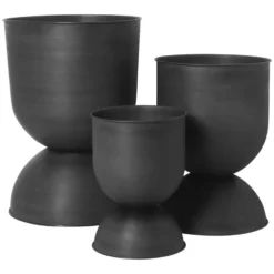 Hourglass ruukku, medium Ø40 cm, Musta-tummanharmaa