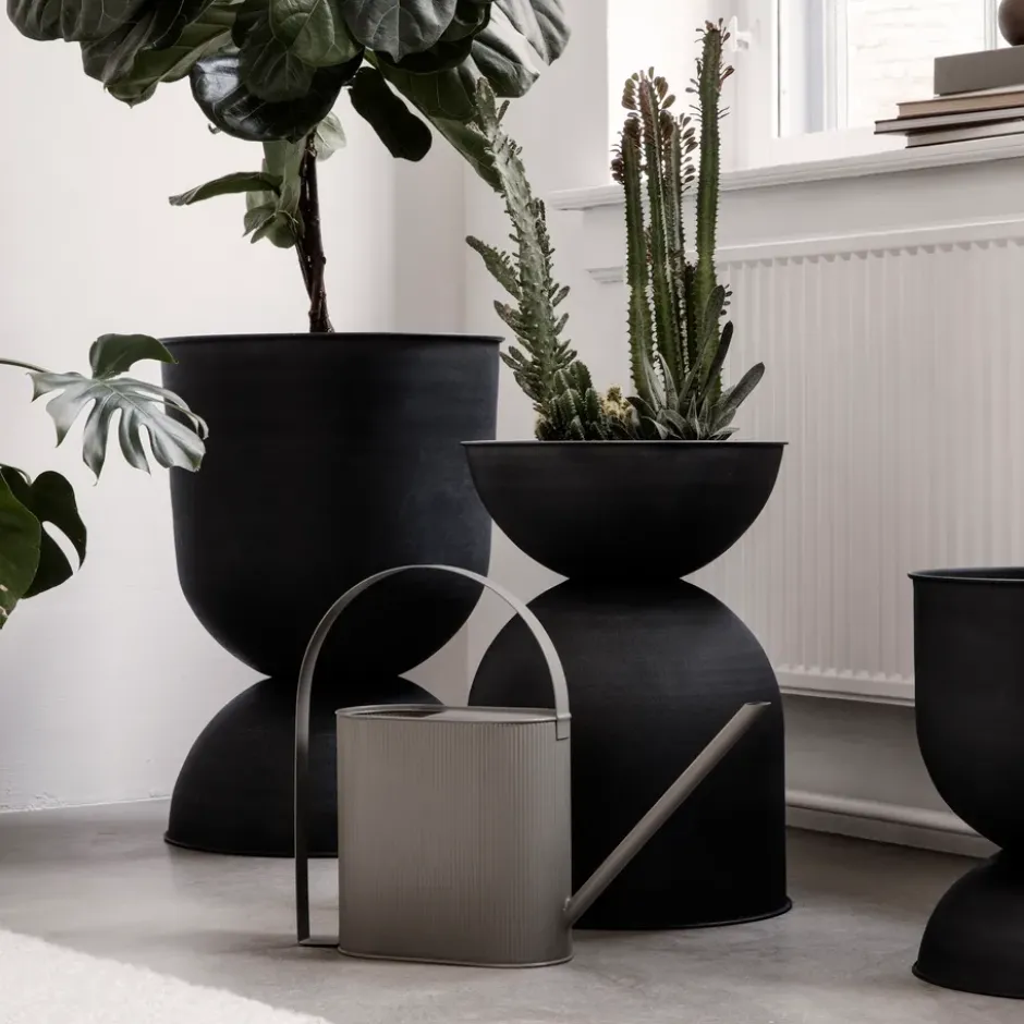 Hourglass ruukku, medium Ø40 cm, Musta-tummanharmaa