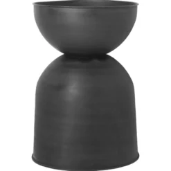 Hourglass ruukku, suuri Ø50 cm, Musta-tummanharmaa