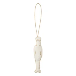 Humdakin Tin Soldier ripustettava joulukoriste puuvilla, Off white/gold