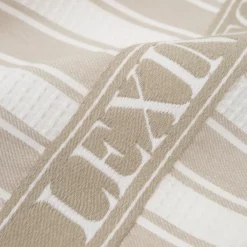 Icons Waffle Striped -keittiöpyyhe 50 x 70 cm, Beige-white