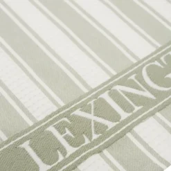 Icons Waffle Striped -keittiöpyyhe 50 x 70 cm, Sage green-white