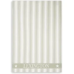 Icons Waffle Striped -keittiöpyyhe 50 x 70 cm, Sage green-white