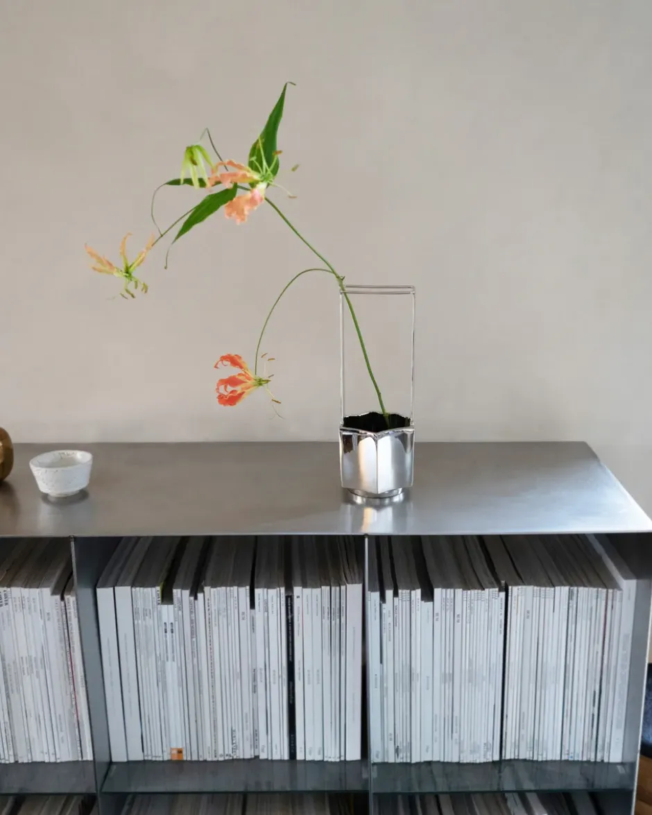 Ikebana maljakko 30 cm, Nikkeli