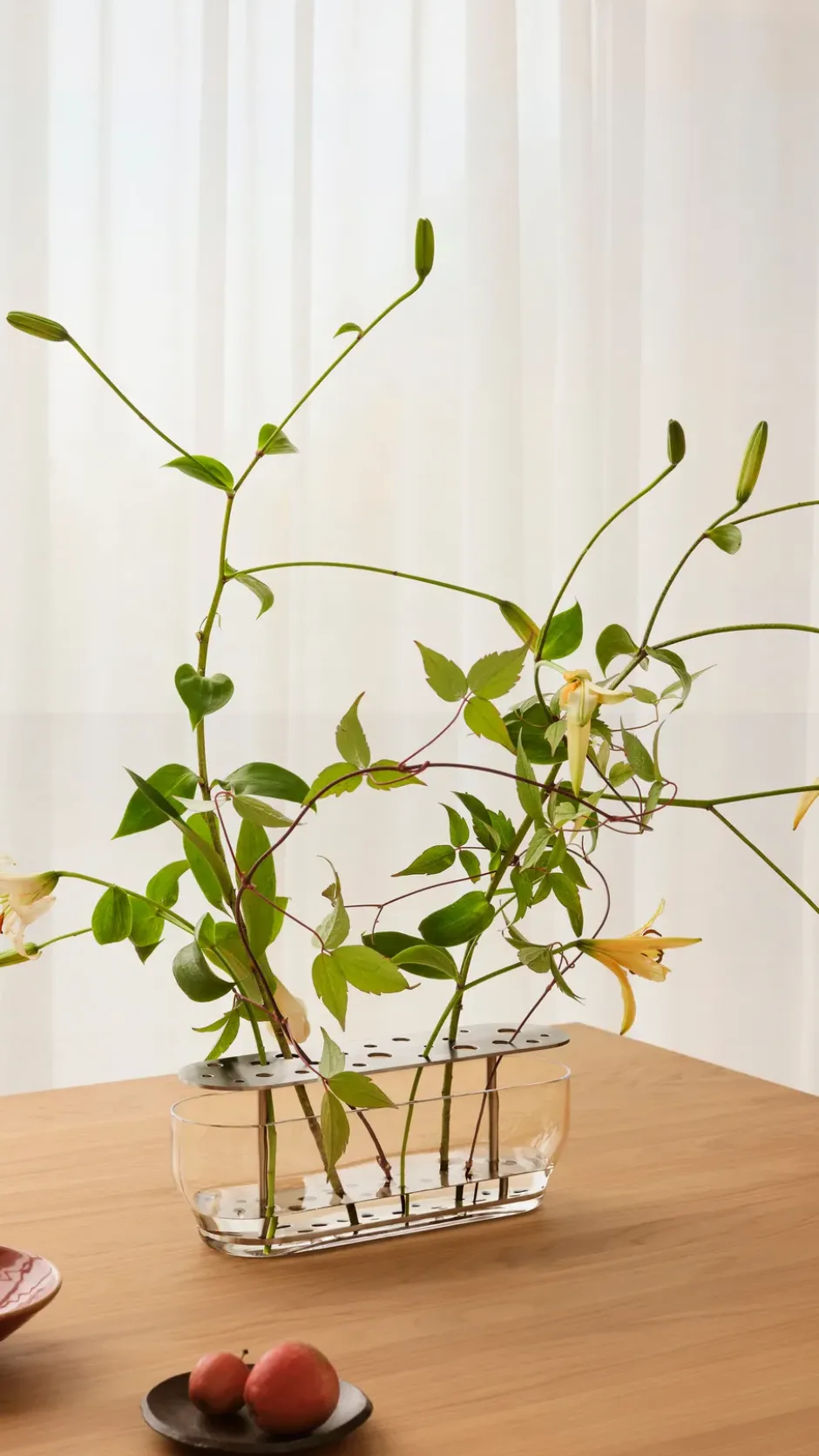 Ikebana maljakko ruostumaton teräs, Long