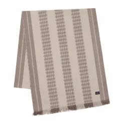 Jacquard raitapöytäliina 50x350 cm, Beige
