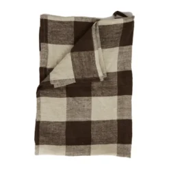Johanna keittiöpyyhe pellavaa 45x65 cm, Ruskea/luonnollinen