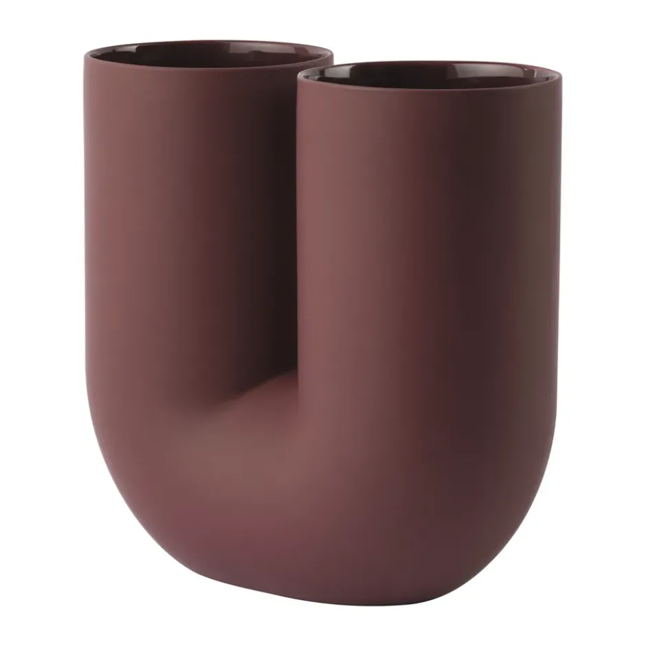 Kink maljakko 26 cm, Deep red