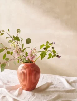 Knabstrup maljakko uritettu 27 cm, Koralli