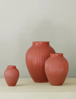 Knabstrup maljakko uritettu 12,5 cm, Koralli