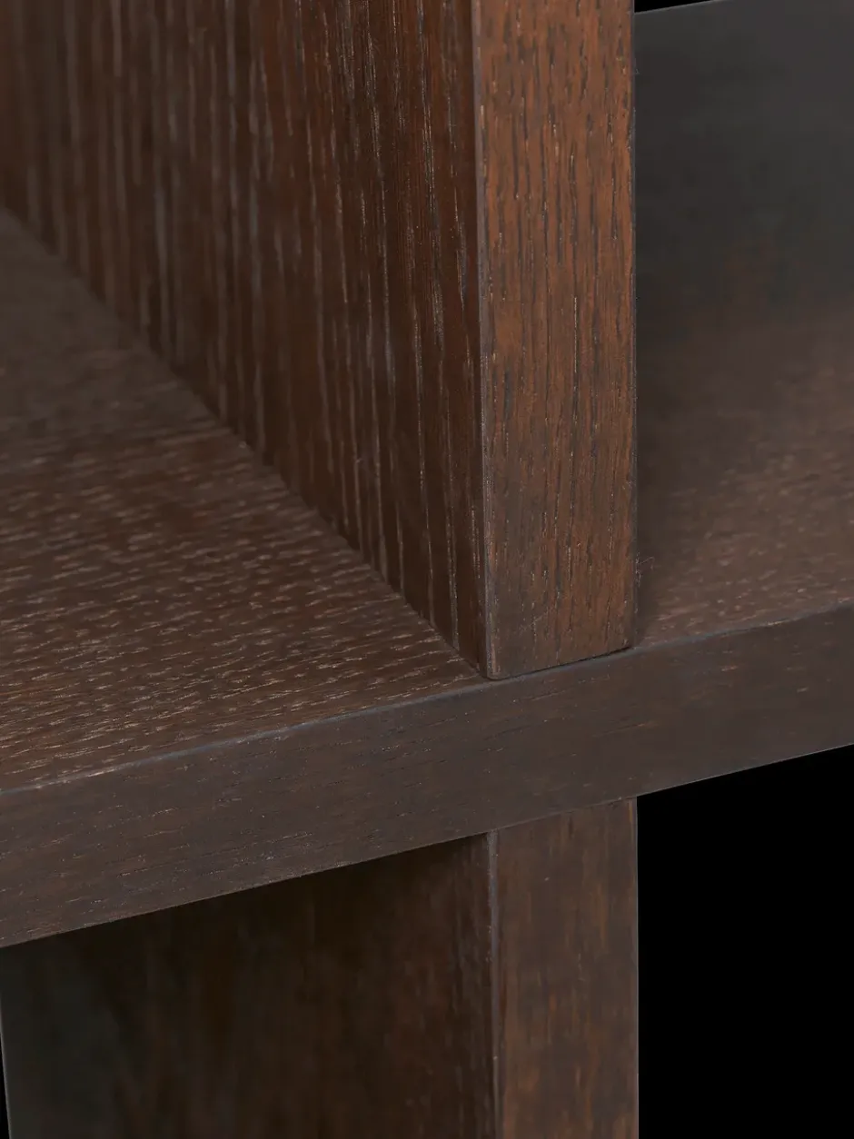 Kona kirjahylly 2x2, Dark stained
