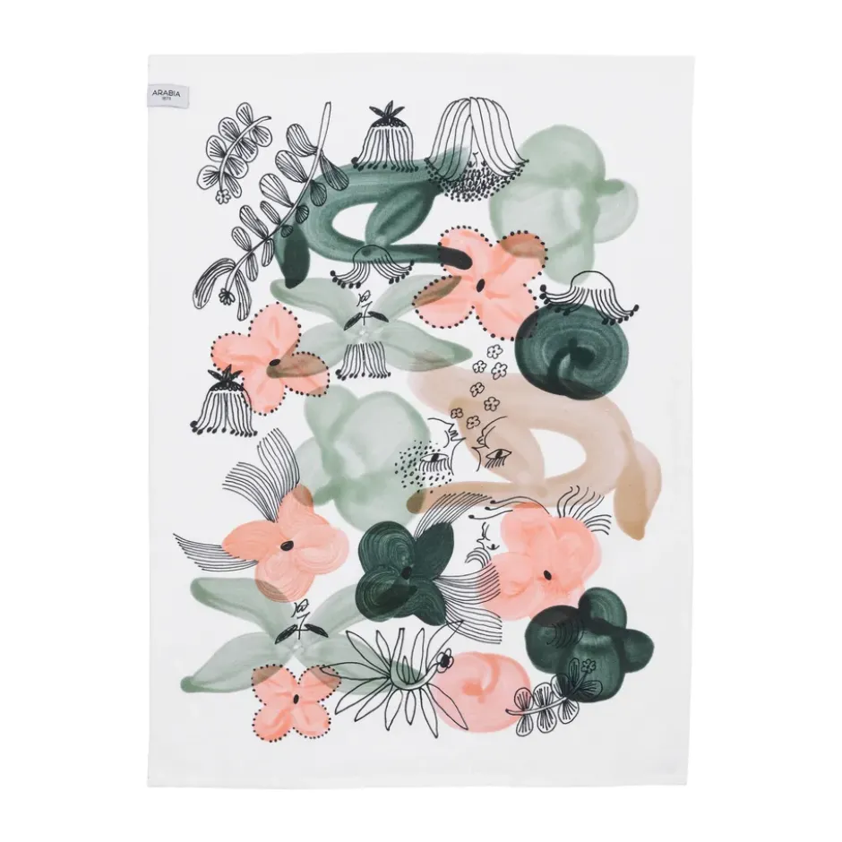 Kukkamaa keittiöpyyhe 50x70 cm, Vihreä