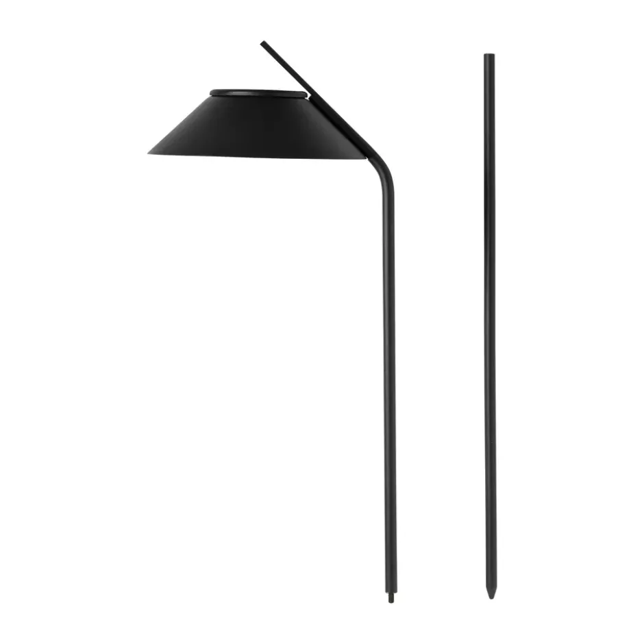 Kulma aurinkokennolamppu pollari jalustalla, Musta