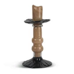 Lara kynttilänjalka S 22 cm, Beige-musta