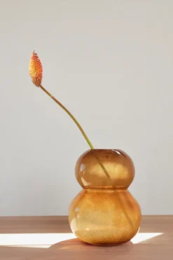 Lasi maljakko 30 cm, Amber