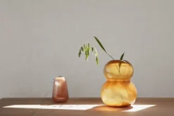 Lasi maljakko 30 cm, Amber