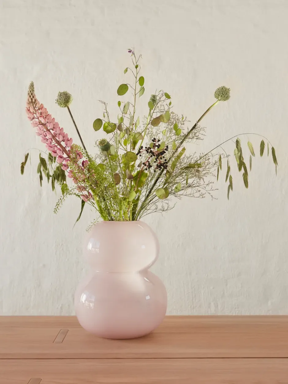 Lasi maljakko 30 cm, Rose