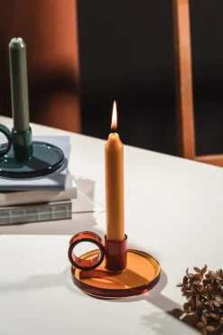 Loop kynttilänjalka Ø11 cm, Amber