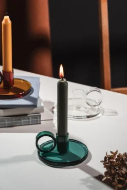 Loop kynttilänjalka Ø11 cm, Sorsanvihreä