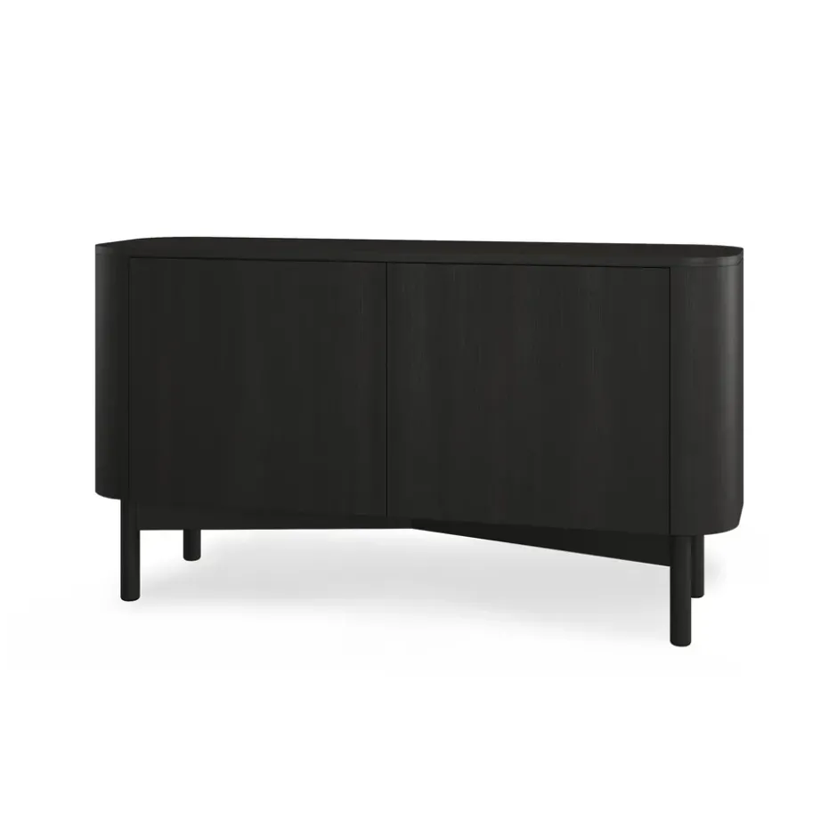 Loud long sivupöytä 146 cm, Black painted oak